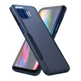 Asuwish Phone Case for Moto One 5G/One5G UW/Moto G G5 Plus with Tempered Glass Screen Protector Cover and Slim Hybrid Full Body Protective Cell Accessories Motorola One Lite XT2075-1 Women Men Blue